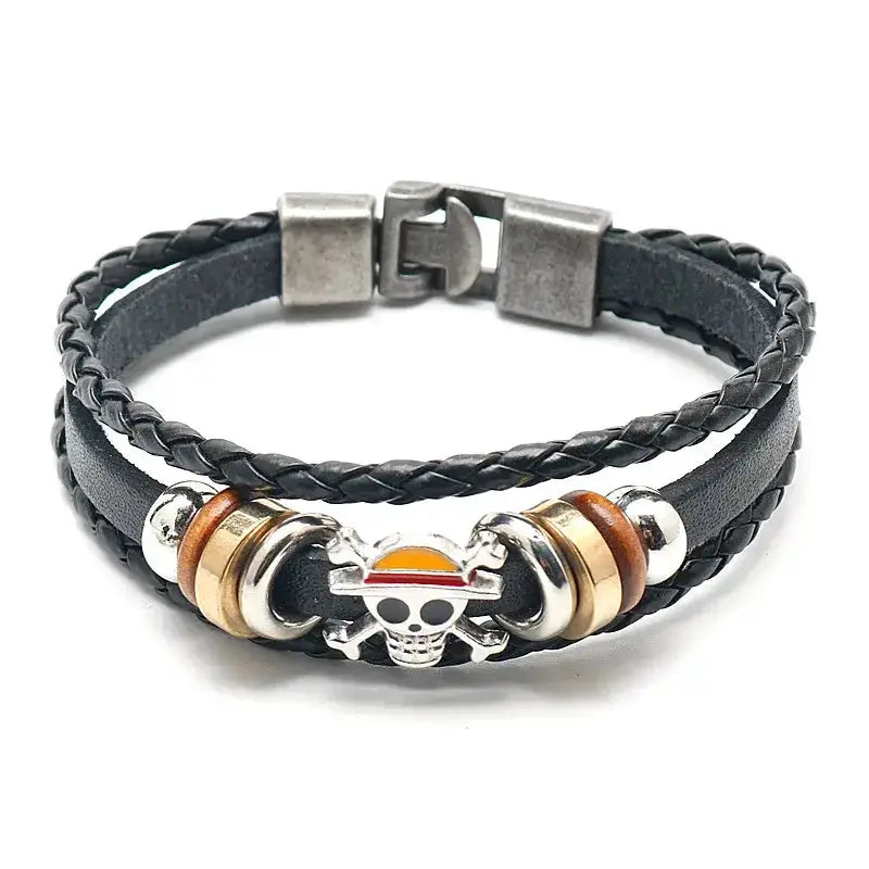 Anime Woven Cowhide Bracelet – Multilayer Buckle Gift by Infinite Visibility