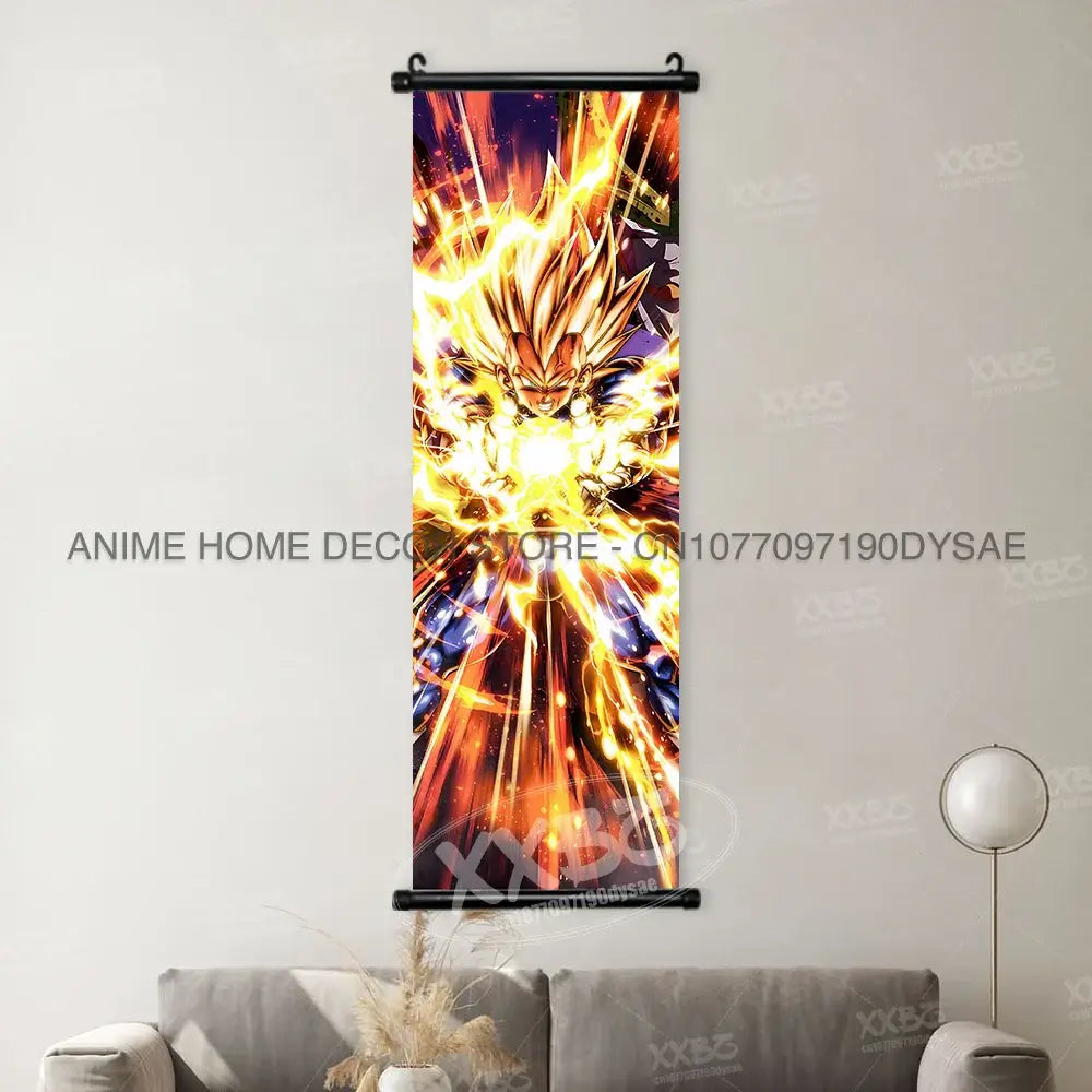 Dragon Ball Posters: Goku & Vegeta Hanging Scroll Wall Art by Infinite Visibility
