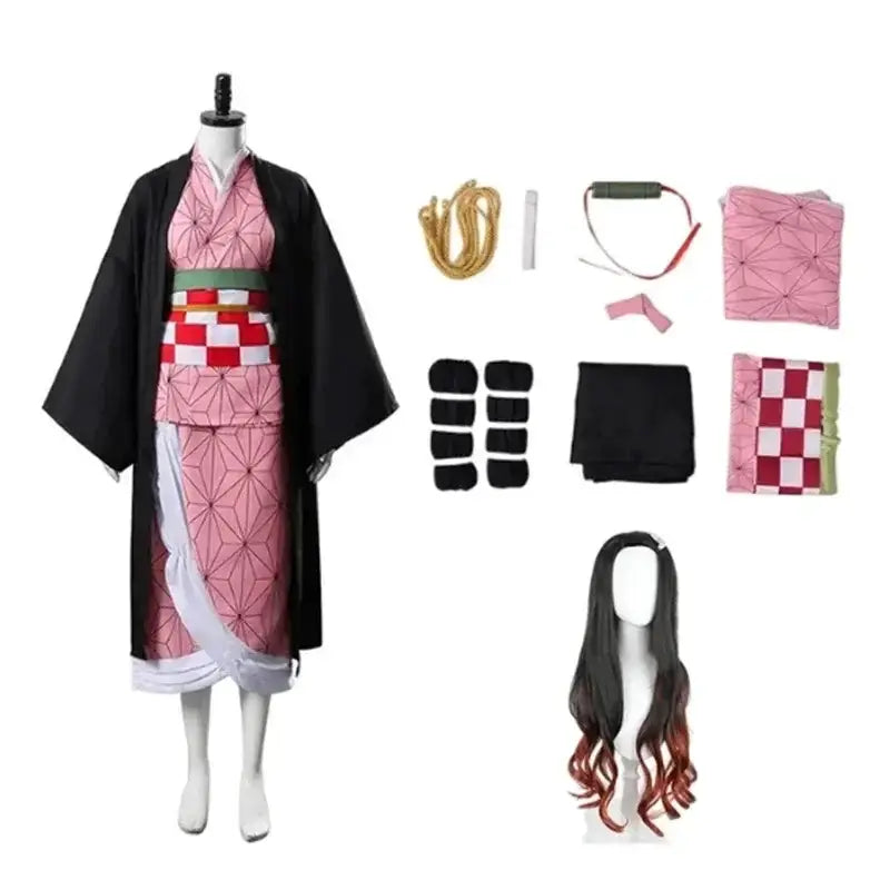 Nezuko Kamado Cosplay Costume: Adult Demon Slayer Kimono Set by Infinite Visibility