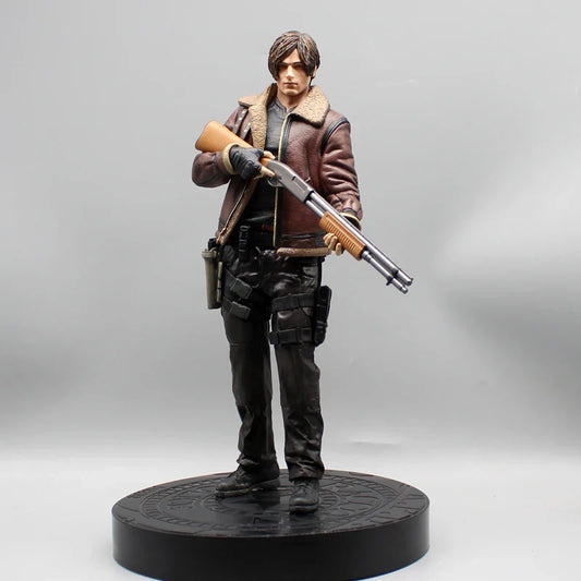 Leon Scott Kennedy Zombie Hunter Anime Figurine, Resident Evil 4 Action Figure PVC Statue 33 CM