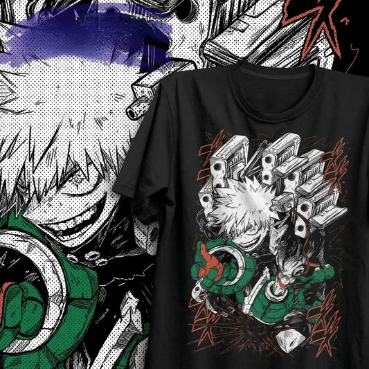 Bakugou T-Shirt: Boku No Hero Oversized Y2K Manga Top
