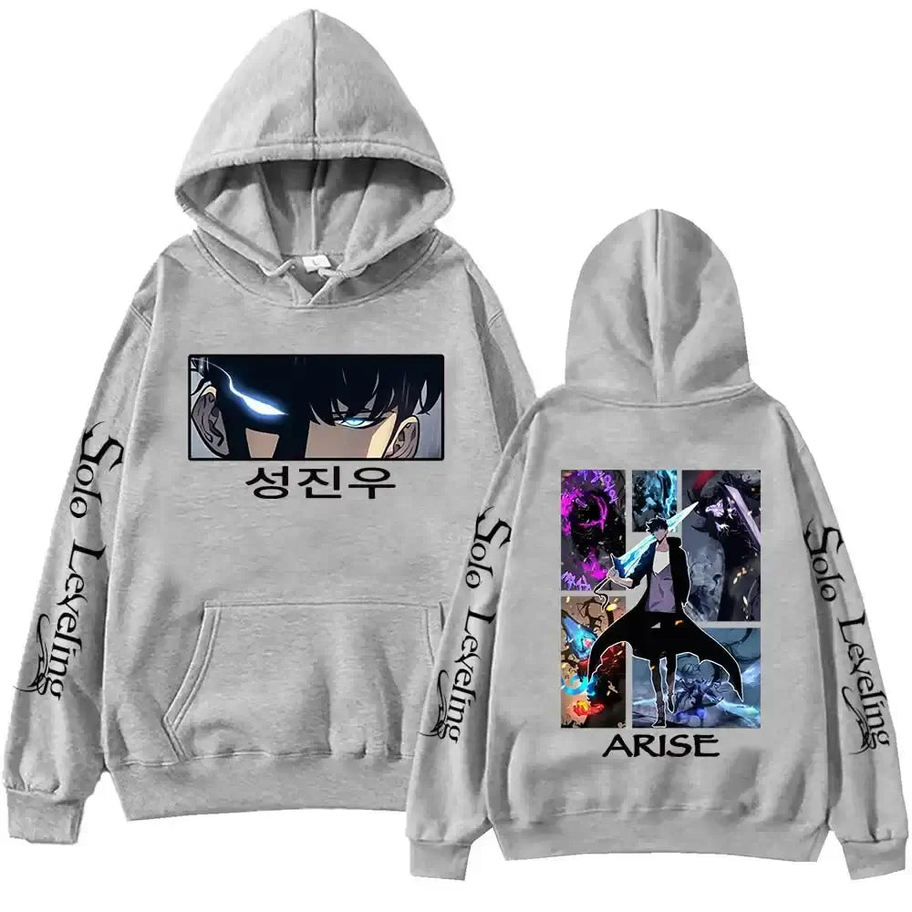 Solo Leveling Anime Hoodie – Harajuku Fleece Pullover