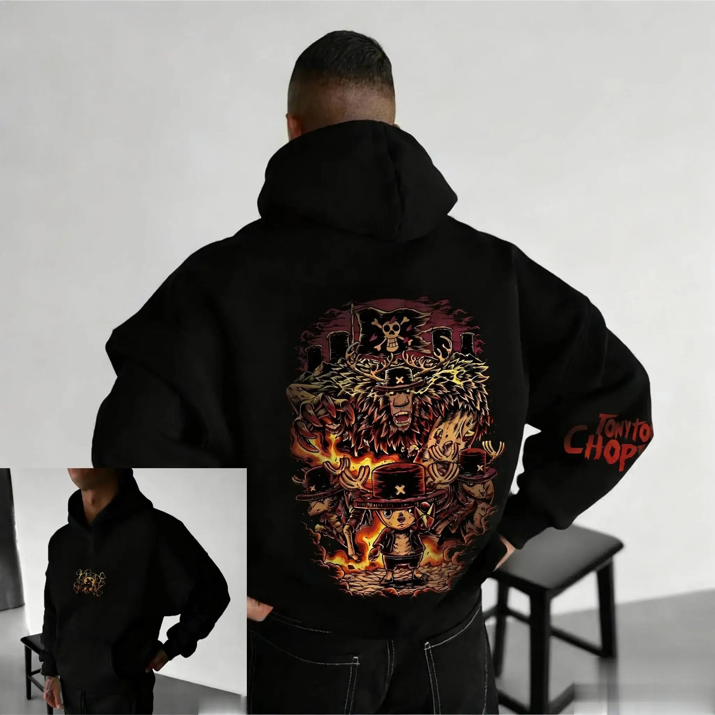 Chopper Oversized Anime Hoodie – One Piece Unisex Sweatshirt