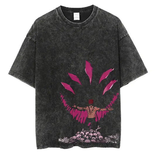 Anime Washed T-shirt: Vintage Harajuku Oversized Cotton Tee