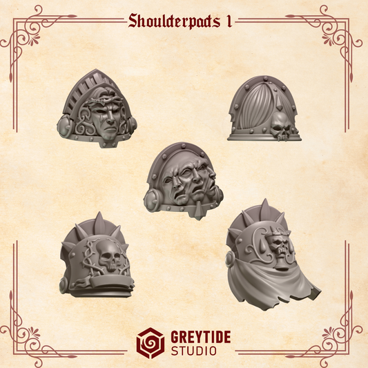 3d Printed Crimson Lords Shoulderpads x10 by Greytide Studio