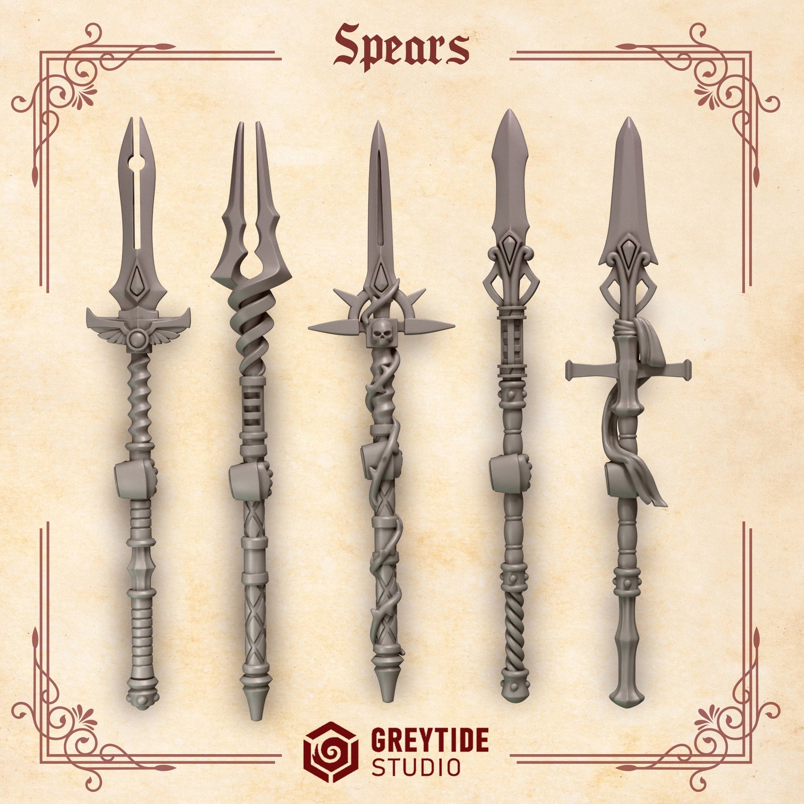 3d Printed Crimson Lords Spears x10 by Greytide Studio