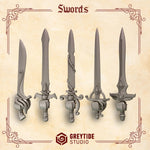 3d Printed Crimson Lords Swords x10 by Greytide Studio by Last Hope Miniatures