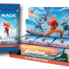 Magic the Gathering Avatar the Last Airbender play booster pack, featuring colorful cards and artwork from the collectible card game.