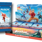 Magic the Gathering Avatar the Last Airbender play booster pack, featuring colorful cards and artwork from the collectible card game.