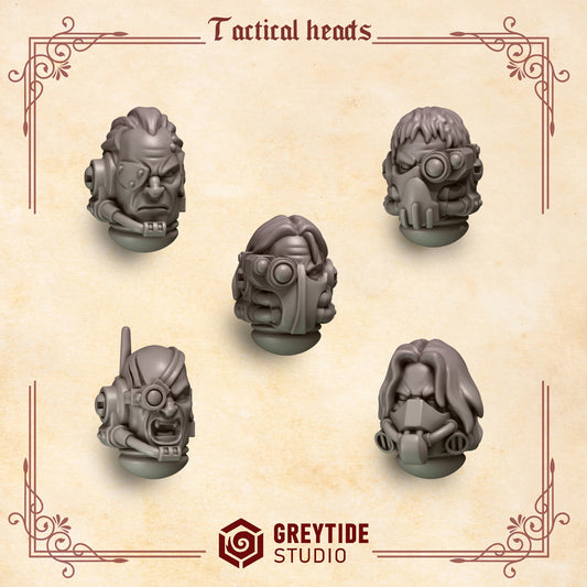 3d Printed Crimson Lords Tactical Heads #5 x10 by Greytide Studio