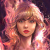 Chromed comic book featuring Taylor Swift on the cover, exclusive female force #2 by Unknown Comics, limited edition of 30 copies.