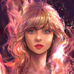 Chromed comic book featuring Taylor Swift on the cover, exclusive female force #2 by Unknown Comics, limited edition of 30 copies.