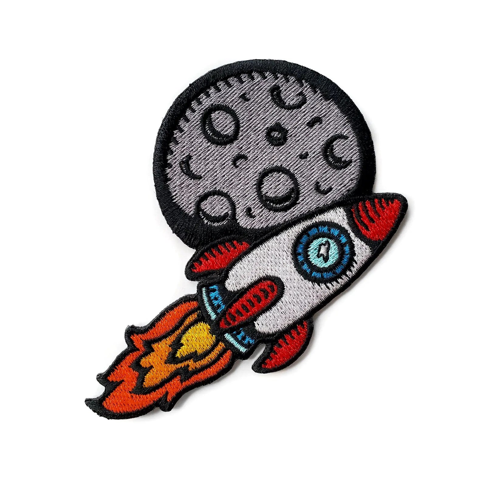 Kolorspun Rocket Ship Patch featuring a colorful space-themed design for clothing or accessories.