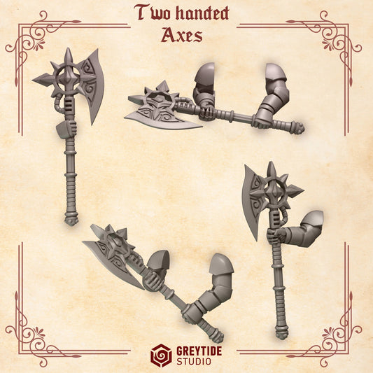 3d Printed Crimson Lords 2 Handed Axe Set  by Greytide Studio