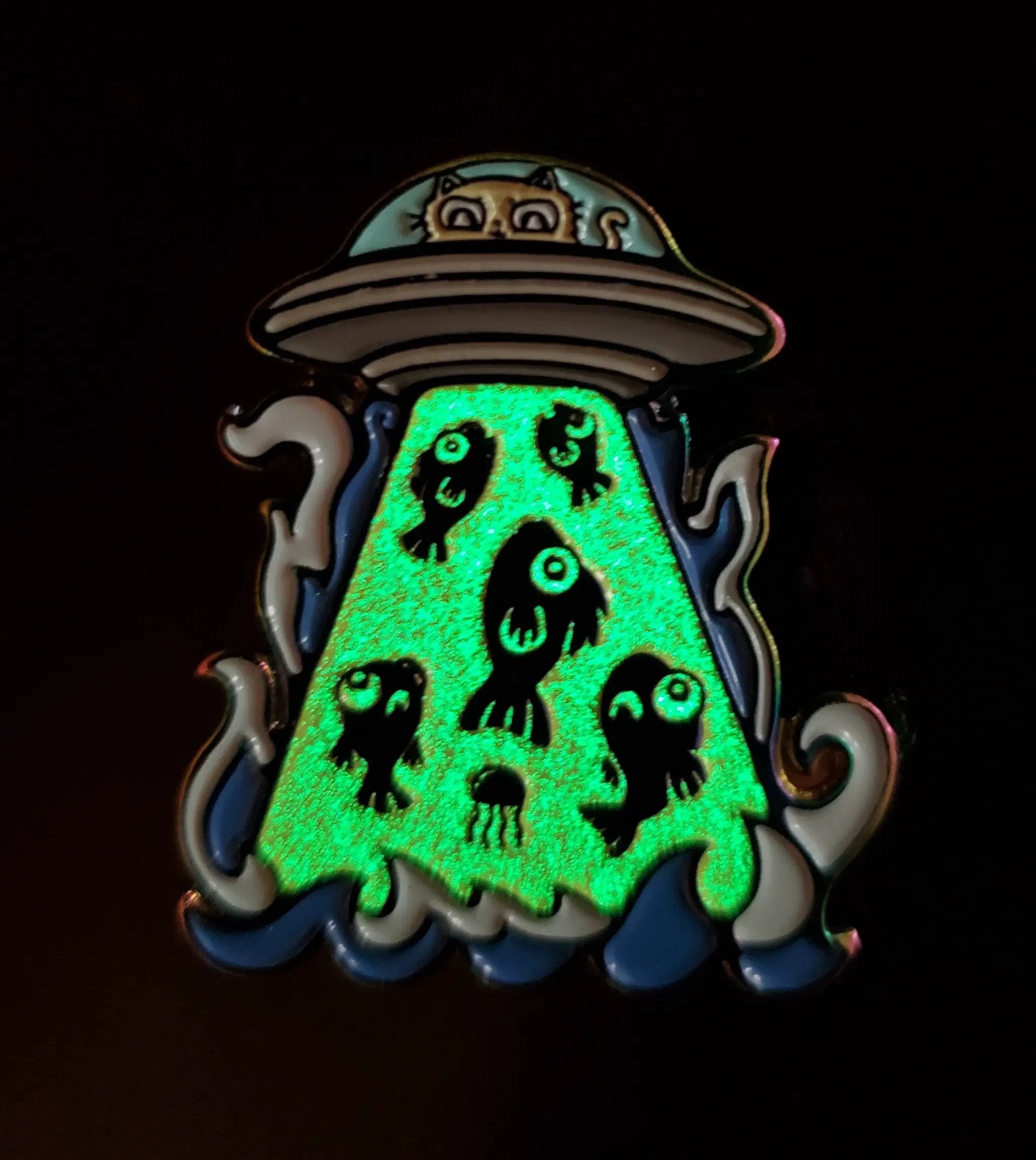 UFO Cat Pin by Kolorspun