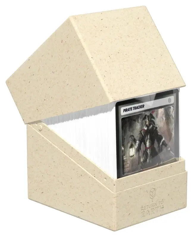 Ultimate Guard Return to Earth Boulder 133+ card storage box, sturdy magnetic lid, green and black design, ideal for trading card protection.
