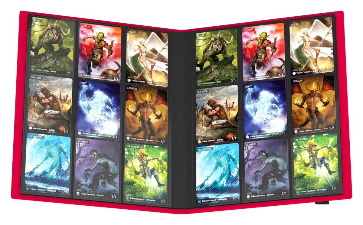Ultimate Guard Flexxfolio 360 18-pocket trading card binder with clear plastic pages and durable black cover.
