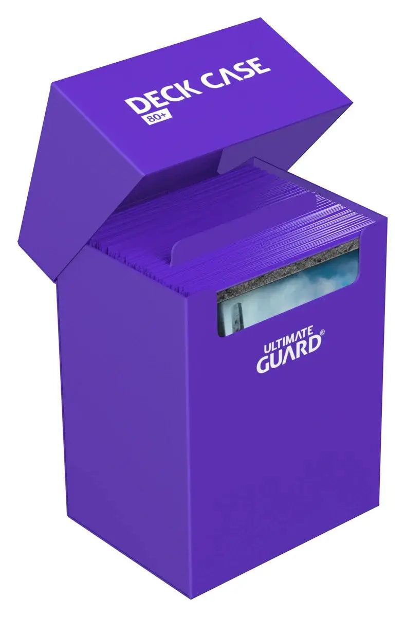 Ultimate Guard Deck Case 80+ by The Mighty Hobby Shop, showing a black protective card storage case for trading cards.