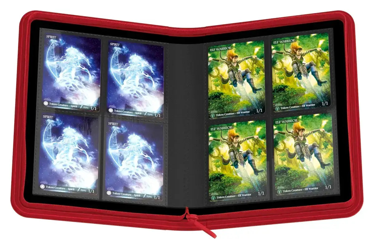 ZIPFOLIO 160 8-pocket Xenoskin card holder with clear plastic pockets, designed for organizing trading cards.
