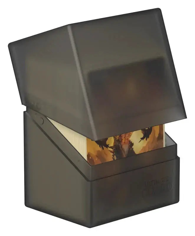 Ultimate Guard Boulder 80+ card storage box from THE MIGHTY HOBBY SHOP, black with secure lid and durable construction.