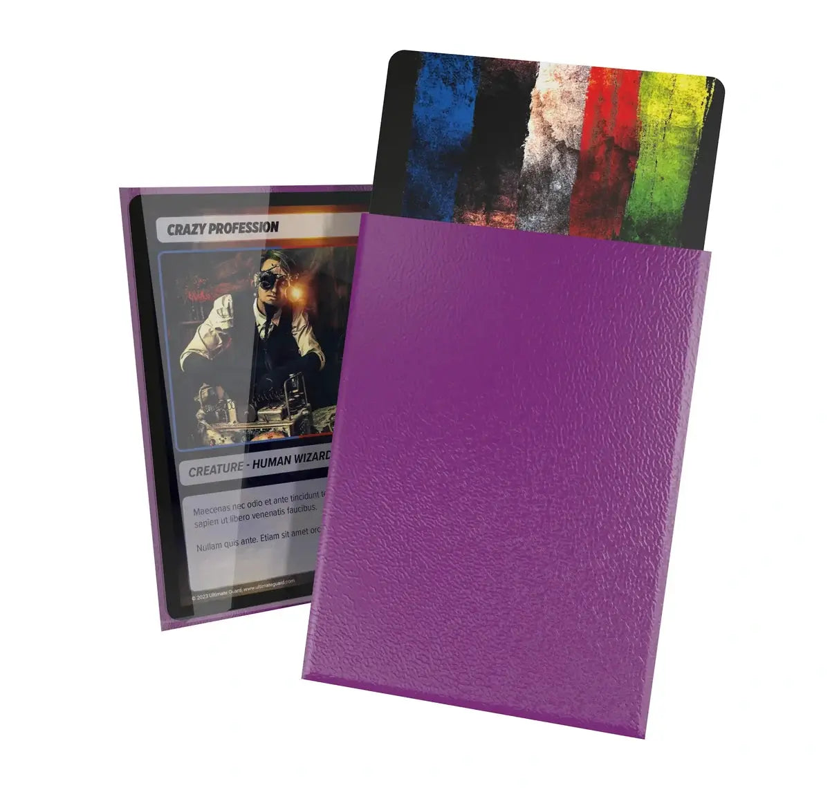 Clear Ultimate Guard Cortex Standard Size Sleeves for trading cards, shown in a neat stack.
