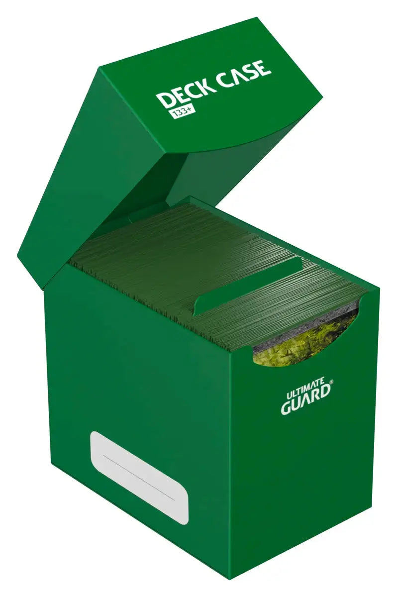 Ultimate Guard Deck Case 133+ by THE MIGHTY HOBBY SHOP, featuring a sleek, protective plastic exterior with card slots and secure closure.