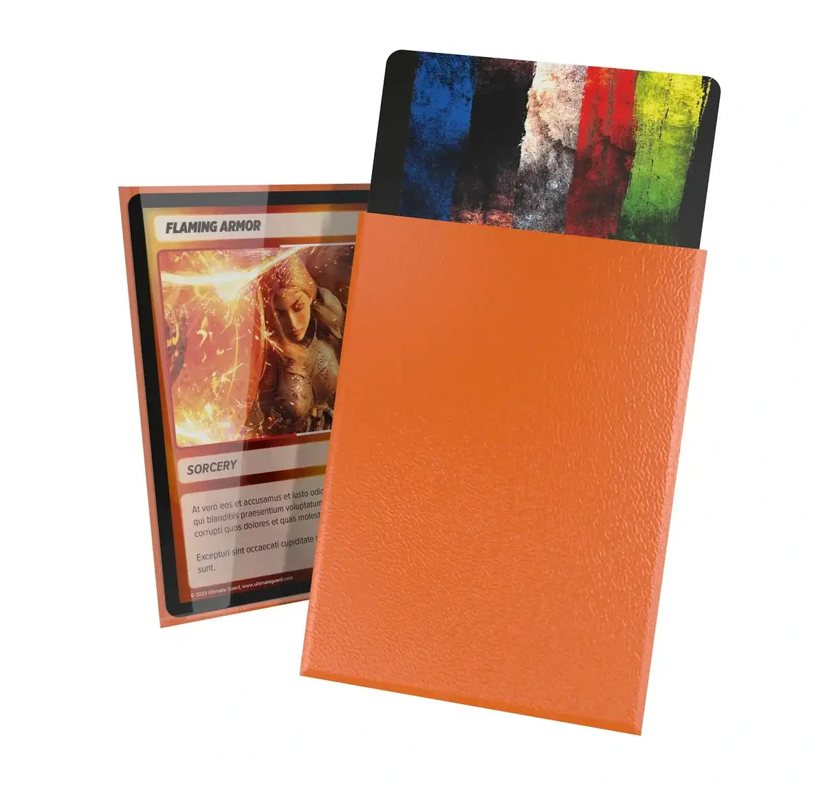 Clear standard size Ultimate Guard Cortex sleeves for trading cards, featuring smooth finish and durable protection, shown in the image.
