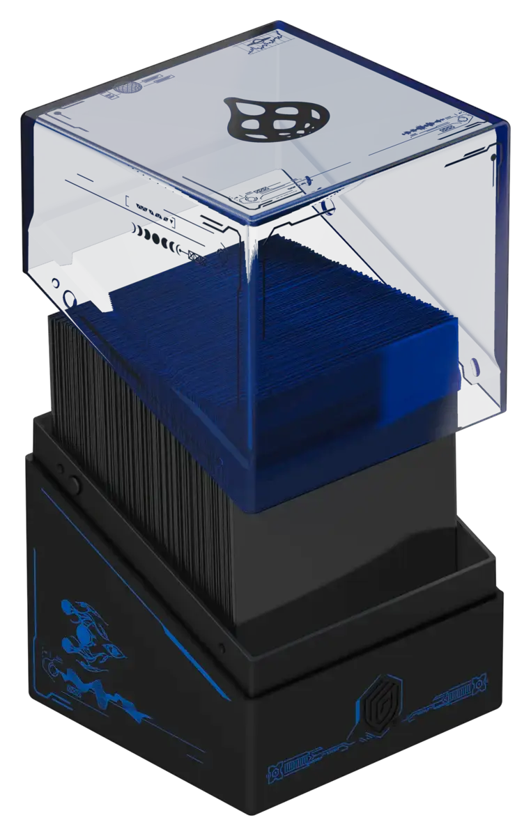Gold and green Magic: The Gathering Guild Summit Boulder 100+ card storage box by Ultimate Guard, featuring Golgari theme.