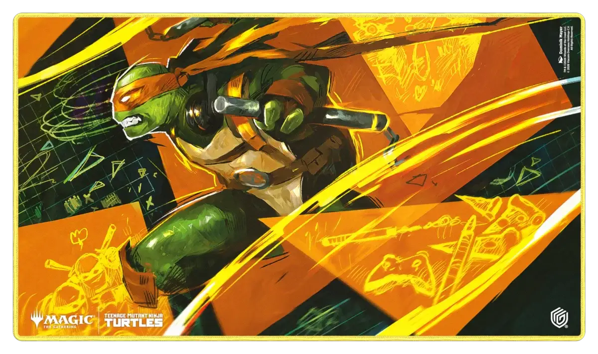 Ultimate Guard Magic: The Gathering and Teenage Mutant Ninja Turtles play mat, featuring colorful, detailed artwork for gaming and collection.
