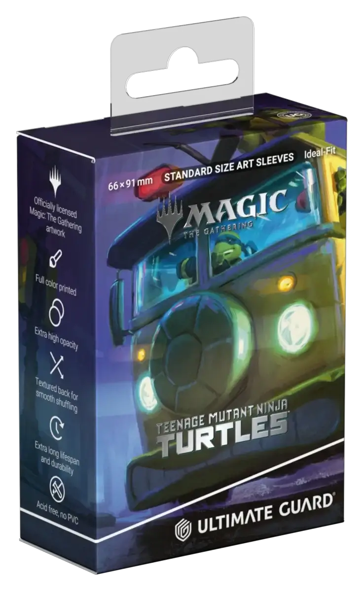 Teenage Mutant Ninja Turtles Turtle Van art sleeves for Magic: The Gathering cards featuring Turtle Van design, by The Mighty Hobby Shop.