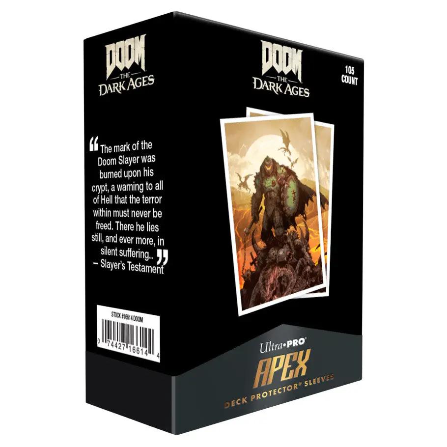 3D box art for Doom: The Dark Ages – Wrath deck protector by THE MIGHTY HOBBY SHOP, featuring dark fantasy artwork.