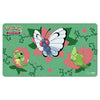 Pokémon Caterpie Evolutions stitched edge playmat by THE MIGHTY HOBBY SHOP, featuring colorful Caterpie design with a soft fabric surface.