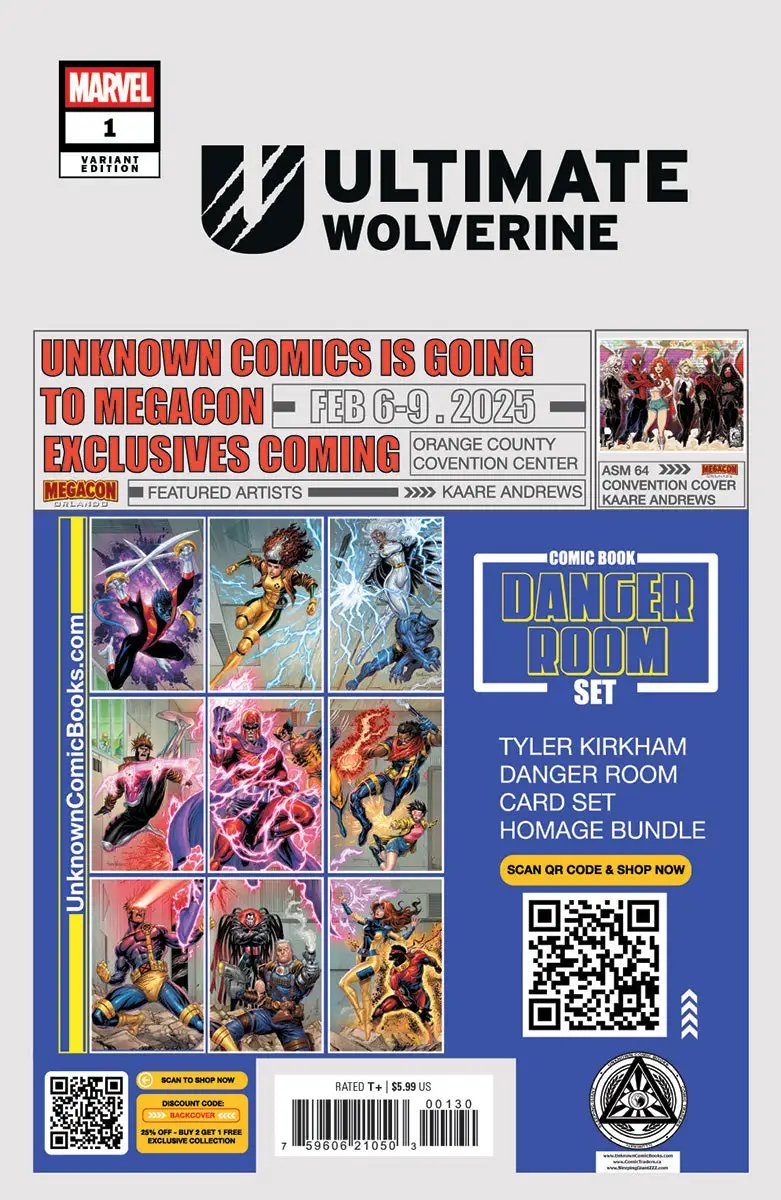 Ultimate Wolverine #1 Tyler Kirkham MEGACON 2025 Exclusive Virgin PREMIUM BATTLE DAMAGED Var (01/15/2025) by Unknown Comic Books
