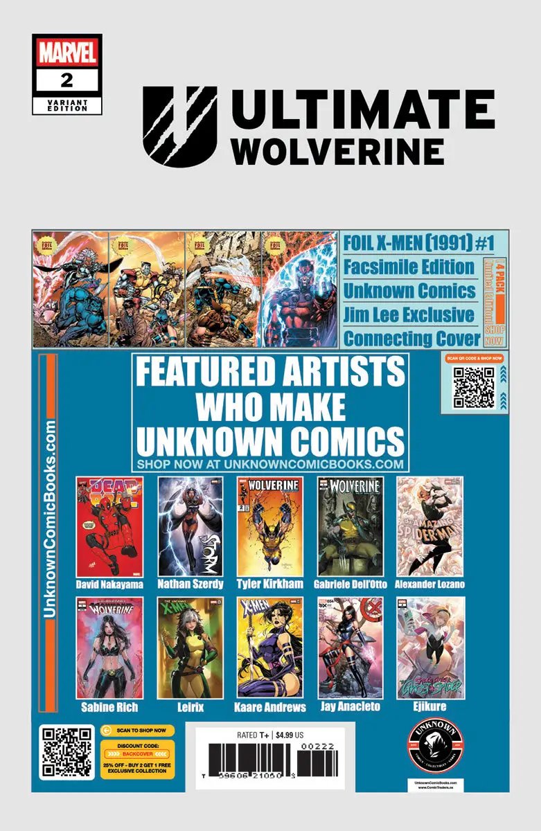 Ultimate Wolverine #2 Unknown Comics Exclusive Ivan Tao Var (02/19/2025) by Unknown Comic Books