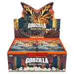 Front view of UniVersus Godzilla: Reign of Kaiju booster pack by THE MIGHTY HOBBY SHOP featuring colorful Kaiju artwork.