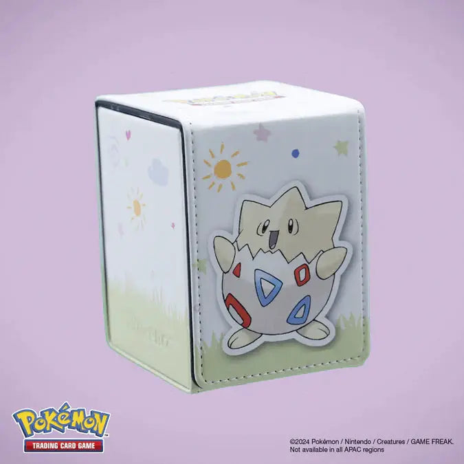 Togepi Alcove Flip Deck Box for Pokémon by THE MIGHTY HOBBY SHOP, featuring Togepi design and secure flip lid for card storage.