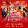 One Piece TCG Heroines Battle Heroines Leader Limited card featuring detailed artwork of a female character with vibrant colors.