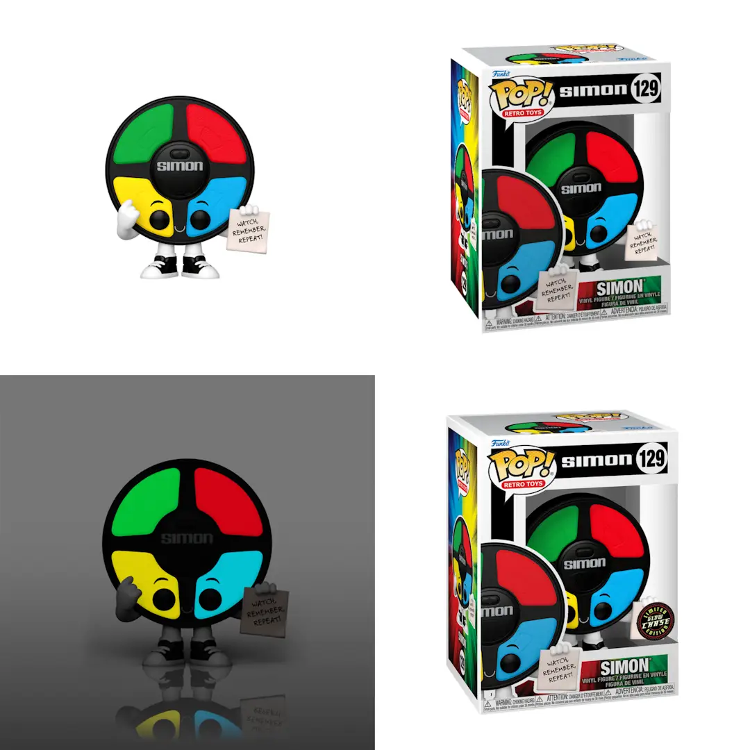 Pop! Vinyl figure of Simon from The Mighty Hobby Shop, featuring Chase bundle edition with detailed character design.