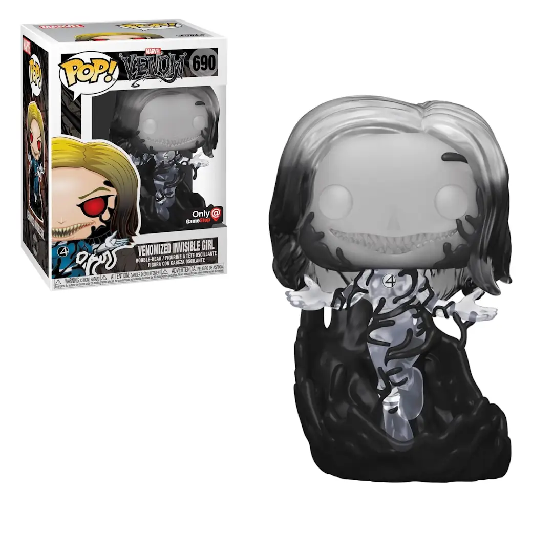 Funko Pop! Marvel Fantastic Four Venomized Invisible Girl Clear Variant GameStop Exclusive by THE MIGHTY HOBBY SHOP