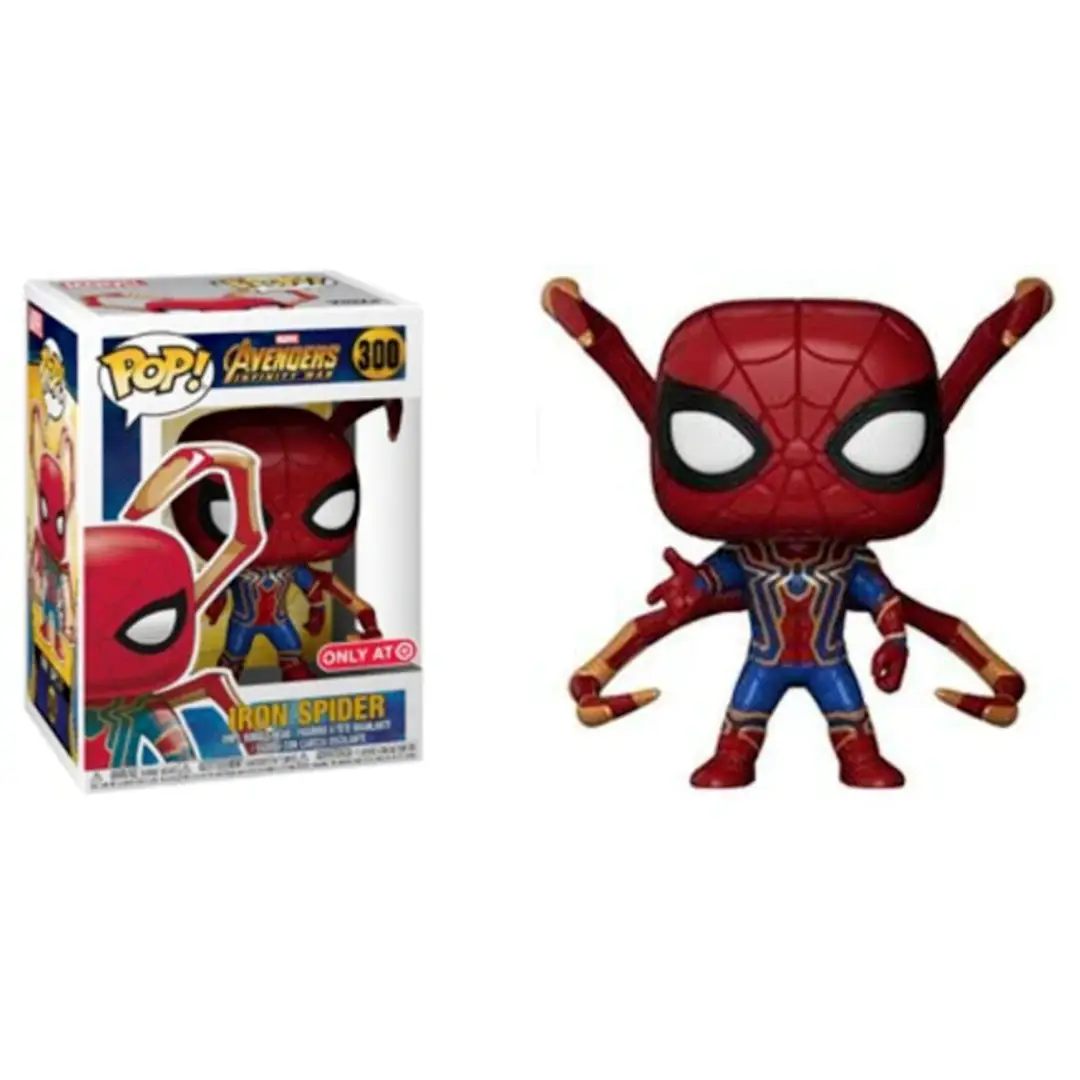 Pop! Avengers Infinity War Iron Spider collectible figure from THE MIGHTY HOBBY SHOP, featuring detailed Iron Spider mask and suit.