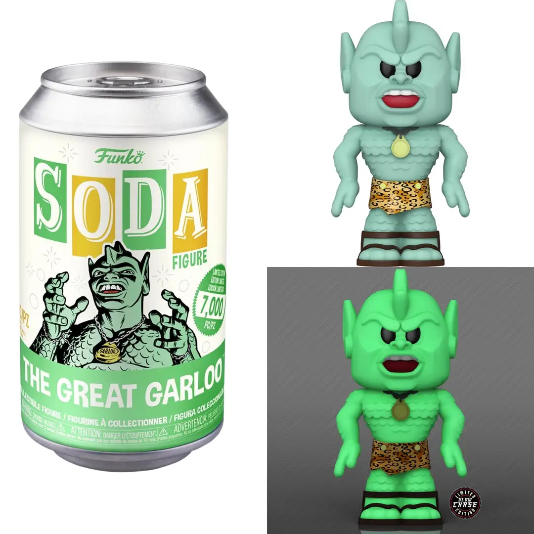 Vinyl SODA TV collectible figure of Great Garloo from THE MIGHTY HOBBY SHOP, featuring detailed design and vibrant colors.