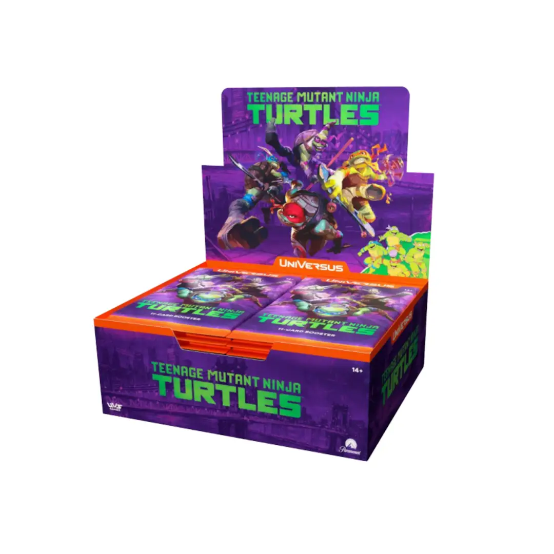 Teenage Mutant Ninja Turtles booster pack featuring colorful character cards and artwork from the TMNT series.