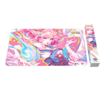 Spirit Blossom Ahri playmat from Riftbound TCG: League of Legends Spiritforged, featuring vibrant art of the iconic champion.