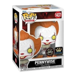 Funko Pop! Movies IT Pennywise dancing glow-in-the-dark Chase figure from THE MIGHTY HOBBY SHOP, featuring Pennywise with glowing details.