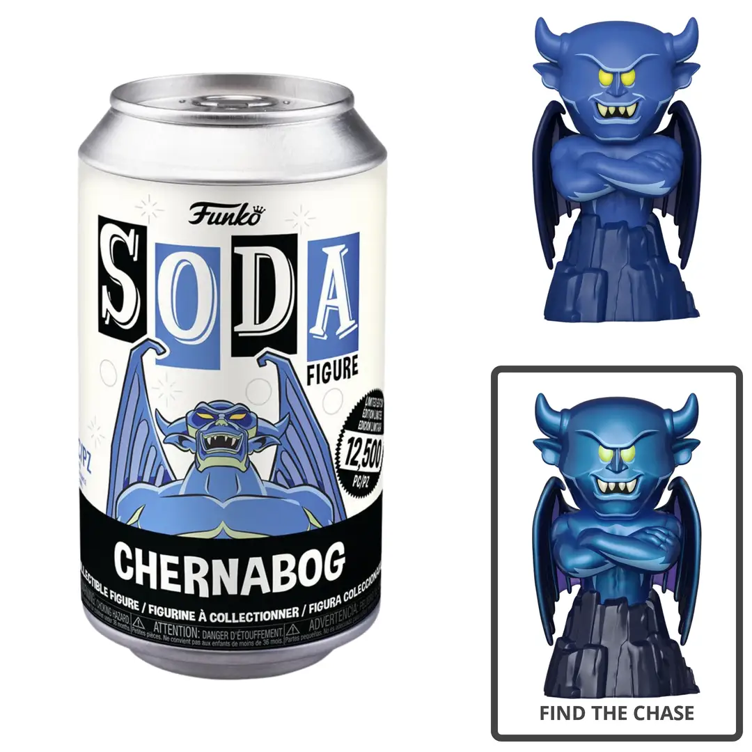 Vinyl SODA figure of Chernabog from Fantasia by THE MIGHTY HOBBY SHOP, showing the detailed dark winged demon character.