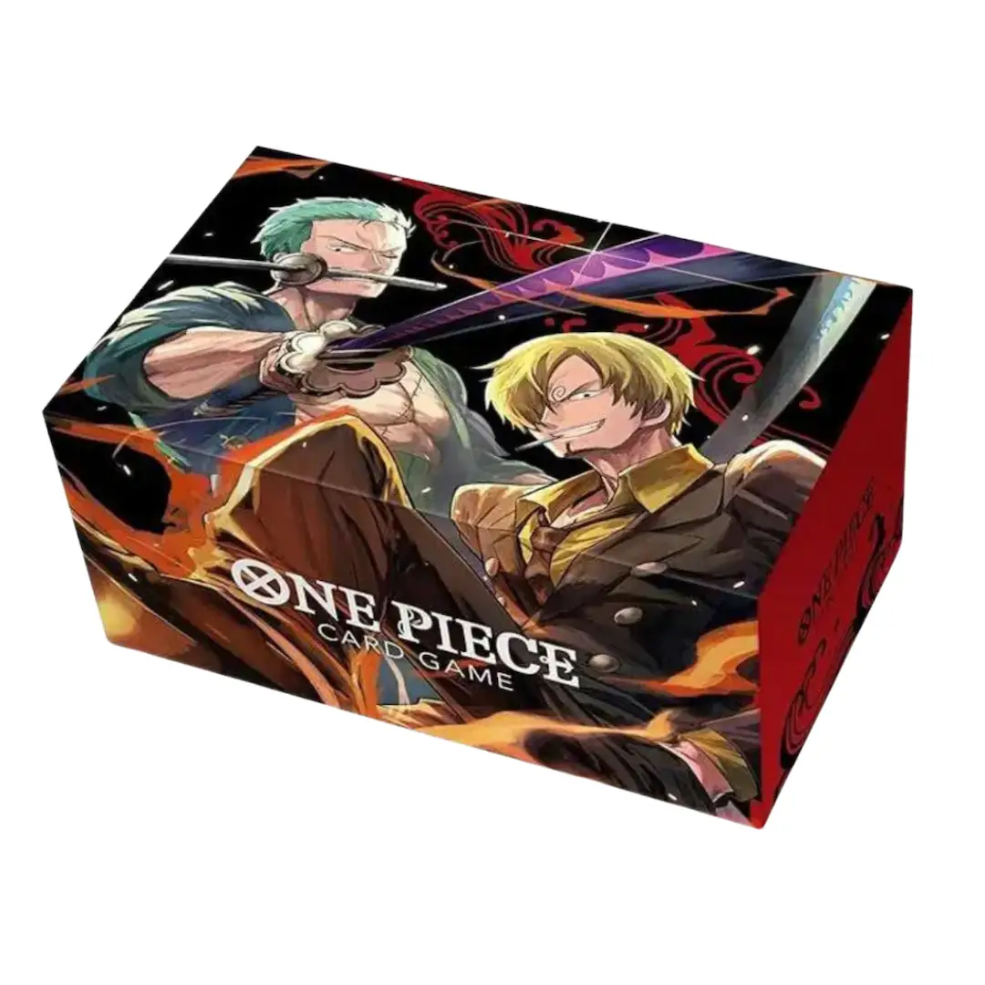 One Piece Trading Card Game Zoro and Sanji storage box featuring character artwork, designed for collectible card accessories.