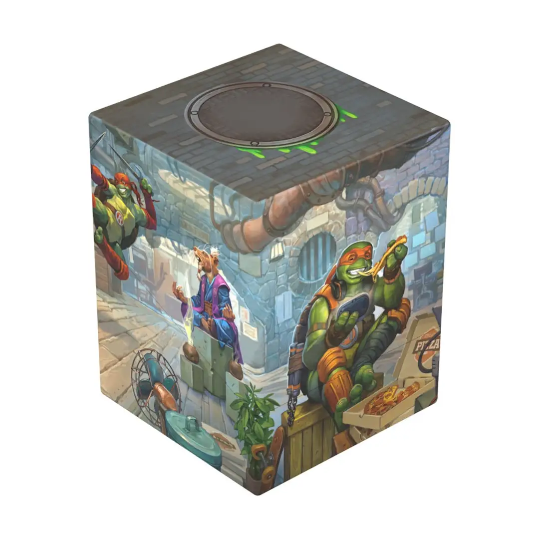 Deck box featuring Teenage Mutant Ninja Turtles Turtle Lair design for Magic the Gathering, by THE MIGHTY HOBBY SHOP.