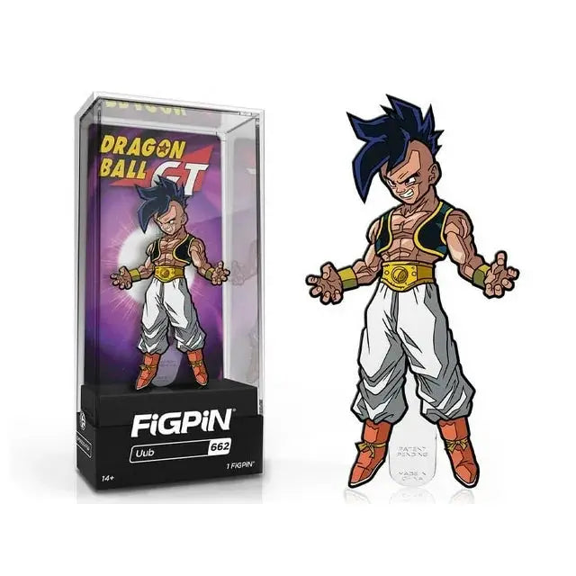 FiGPiN Dragon Ball GT Uub #662 collectible pin, 1st Edition, LE 3000, featuring classic Uub character from the series.