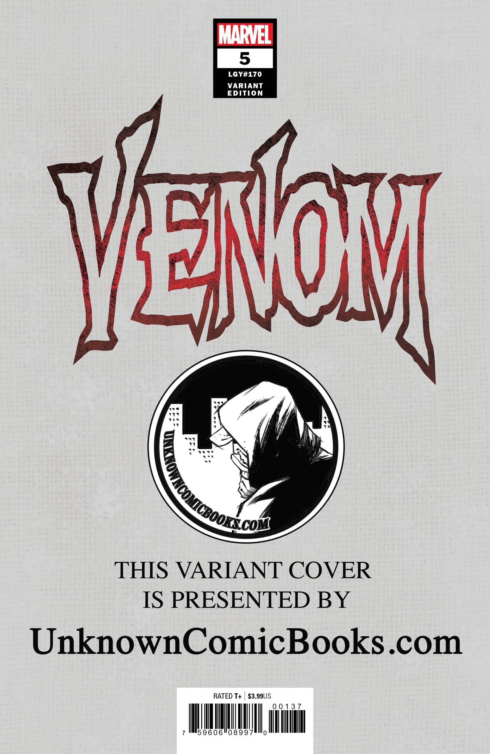 VENOM #5 UNKNOWN COMIC BOOKS VIRGIN VAR 8/22/2018 by Unknown Comic Books