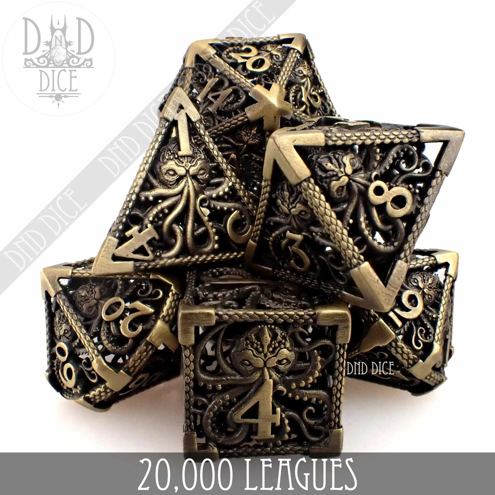 20,000 Leagues Metal Dice Set (Gift Box) by DNDDICE.COM